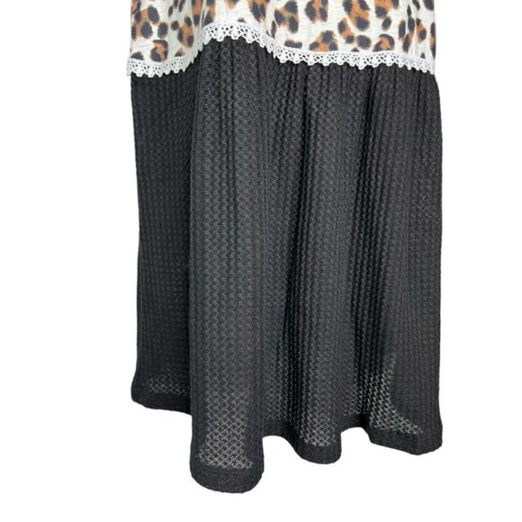 Leopard Lace Gauzy Sleeveless Womens L Baby Doll Top - Picture 5 of 7